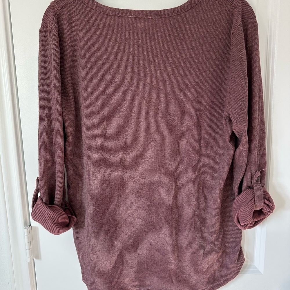 Jane and Delancey Button-Up Waffle Knit Long Sleeve Top - Picture 3 of 3